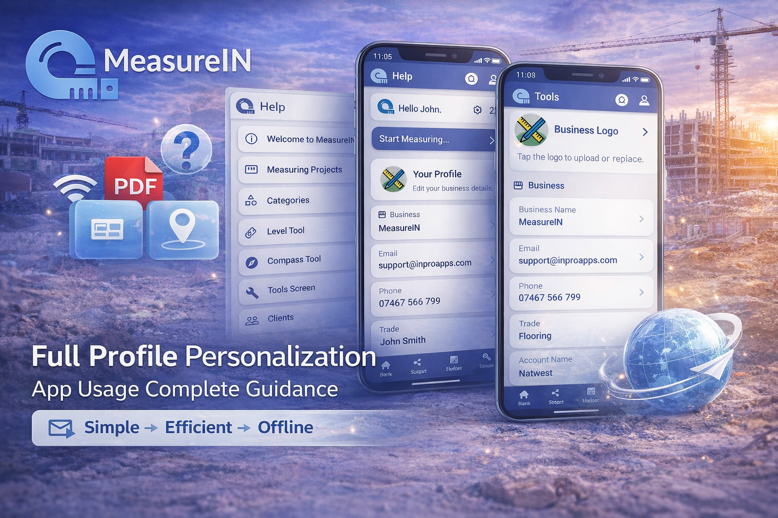 Profile wide – branding and details